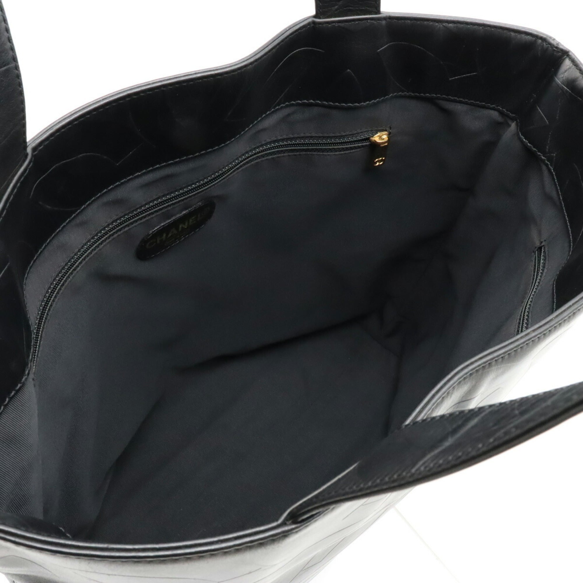CHANEL Cocomark Tote Bag Shoulder Leather Black