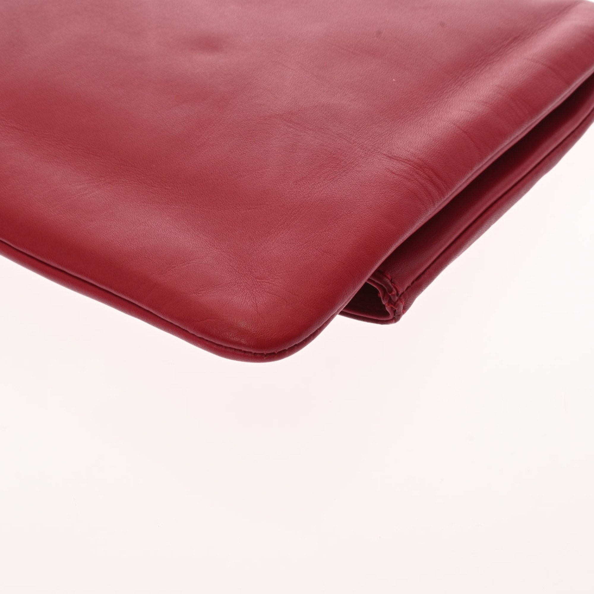 SAINT LAURENT Red 328193 Women's Calf Clutch Bag