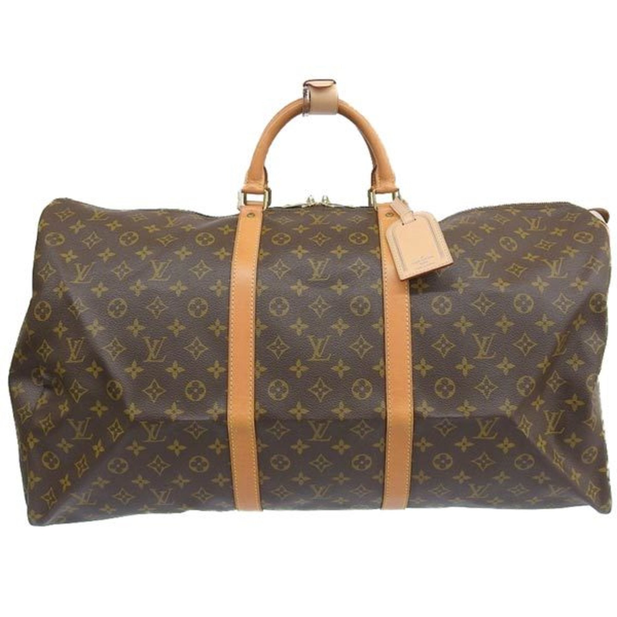 LOUIS VUITTON Monogram Keepall 60 Boston Bag Travel M41422 Brown Women's