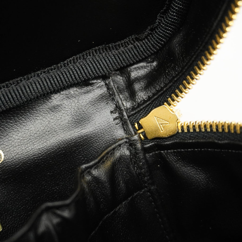 CHANELAuth  Vanity Bag Women's Caviar Leather Vanity Bag Black