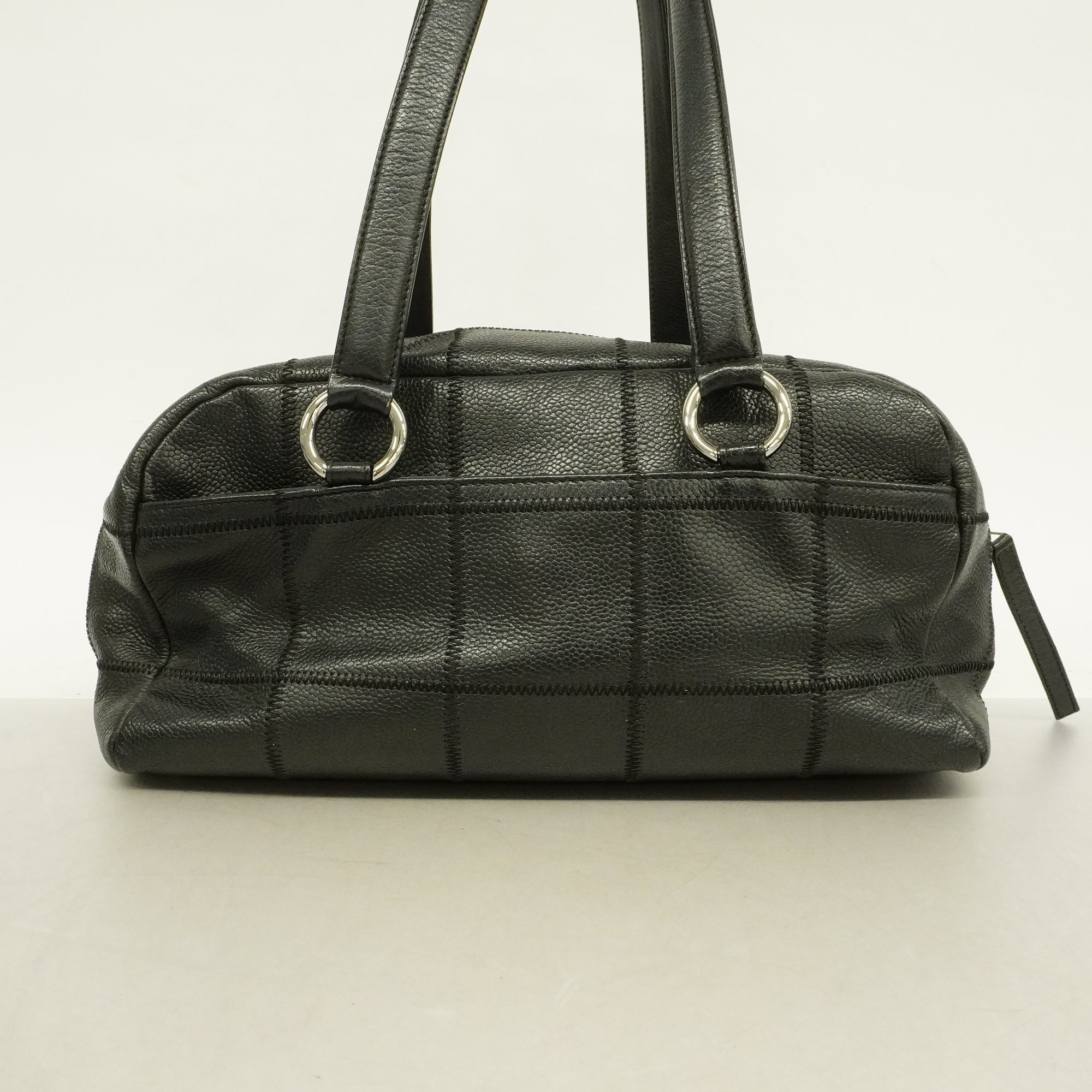 Chanel Chocolate Bar Shoulder Bag Women's Caviar Leather Shoulder Bag Black