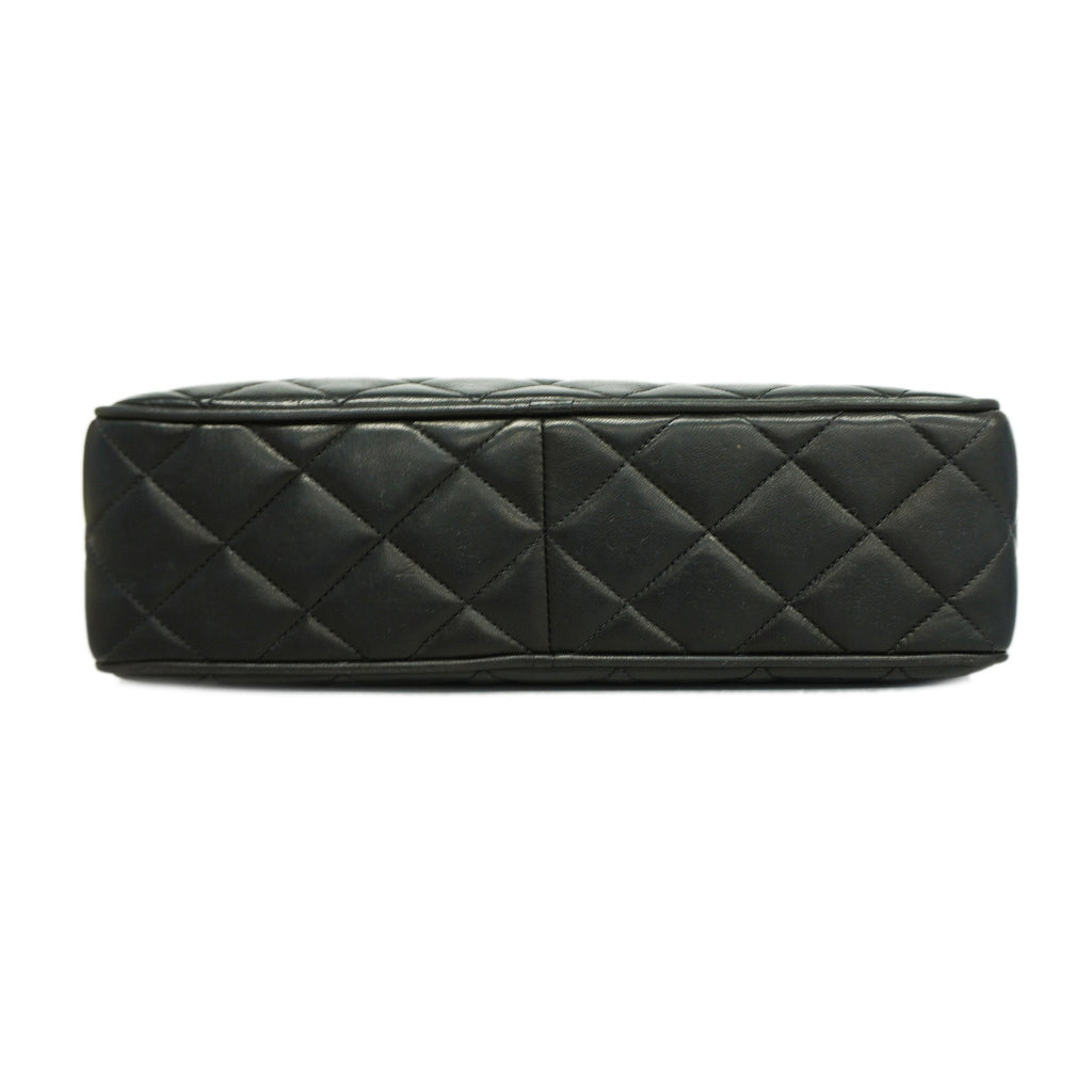 CHANELAuth  Matelasse Chain Shoulder With Fringes Women's Leather Black