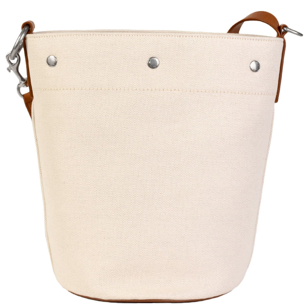 YVES SAINT LAURENT Saint Laurent Paris SAINT LAURENT Rive Gaucher Shoulder Bag Ivory Brown Canvas Leather 669299