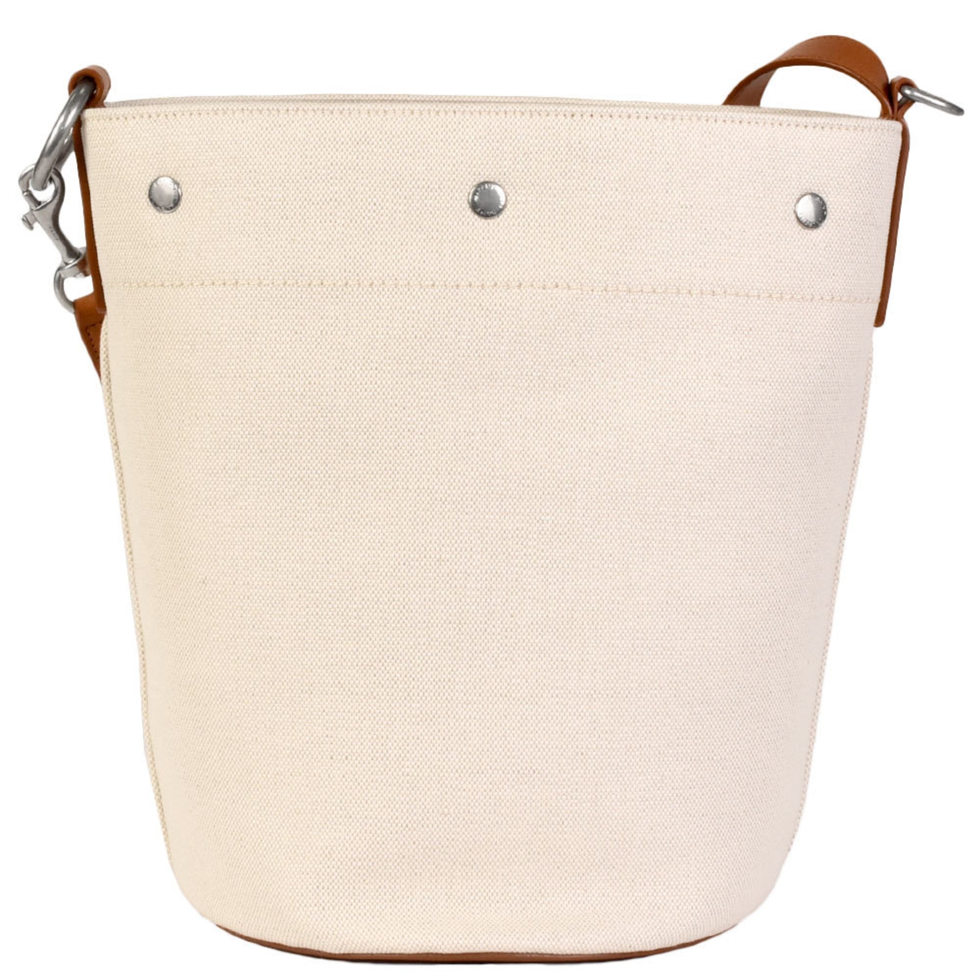 YVES SAINT LAURENT Saint Laurent Paris SAINT LAURENT Rive Gaucher Shoulder Bag Ivory Brown Canvas Leather 669299