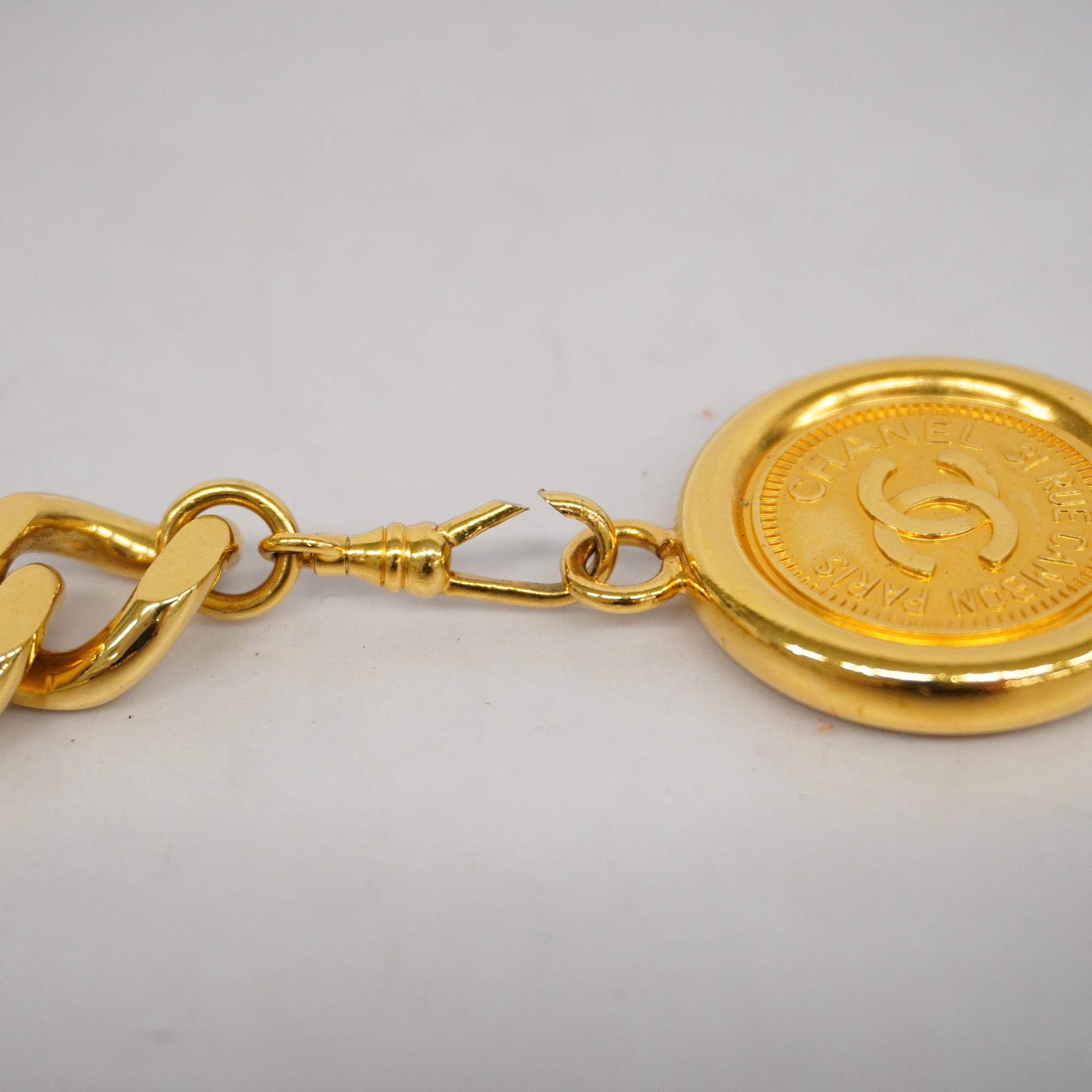 CHANELAuth  Chain Belt Gold Metal Women's Chain Belt
