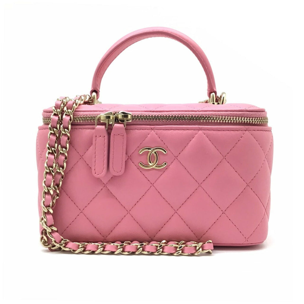 CHANEL Vanity Chain Bag AP2199 Lambskin Pink G Hardware Shoulder Women Men Unisex