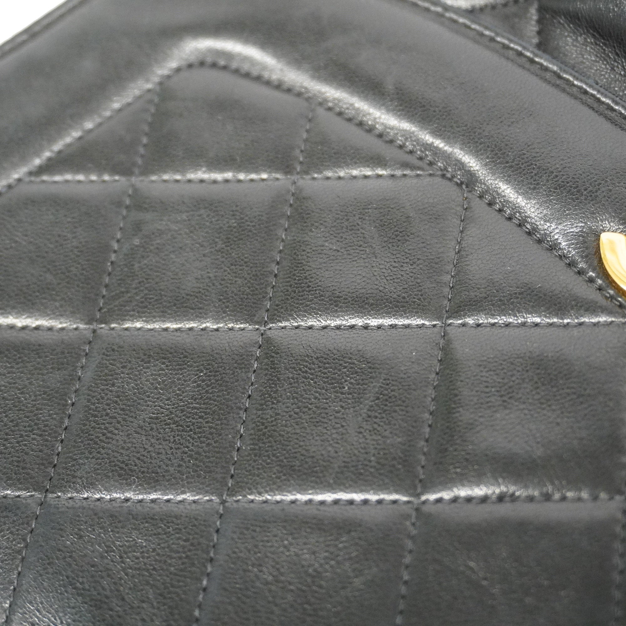 CHANEL  Matelasse Diana Flap Chain Shoulder Leather Shoulder Bag Black