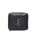 SAINT LAURENT YSL quilted bi-fold wallet black leather ladies