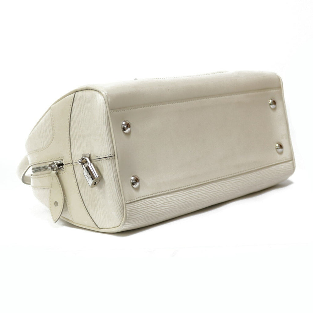 LOUIS VUITTON Bowling Montaigne GM Epi Shoulder Bag Leather M5931J White Ladies