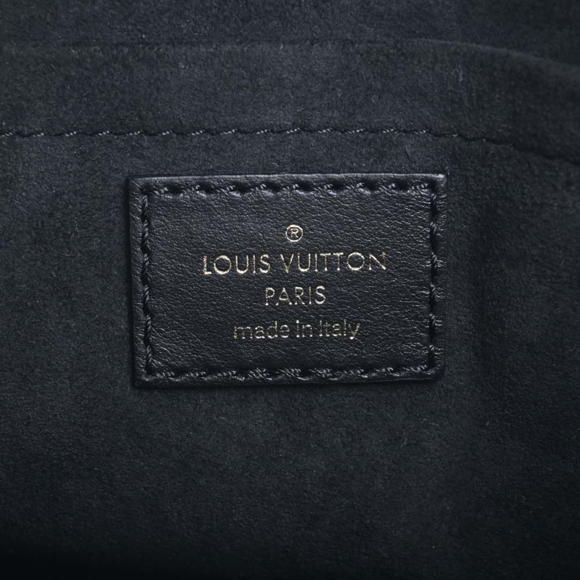 LOUIS VUITTON Raffia Leather Petit Bucket 2WAY Handbag M59961 Natural/Black Ladies