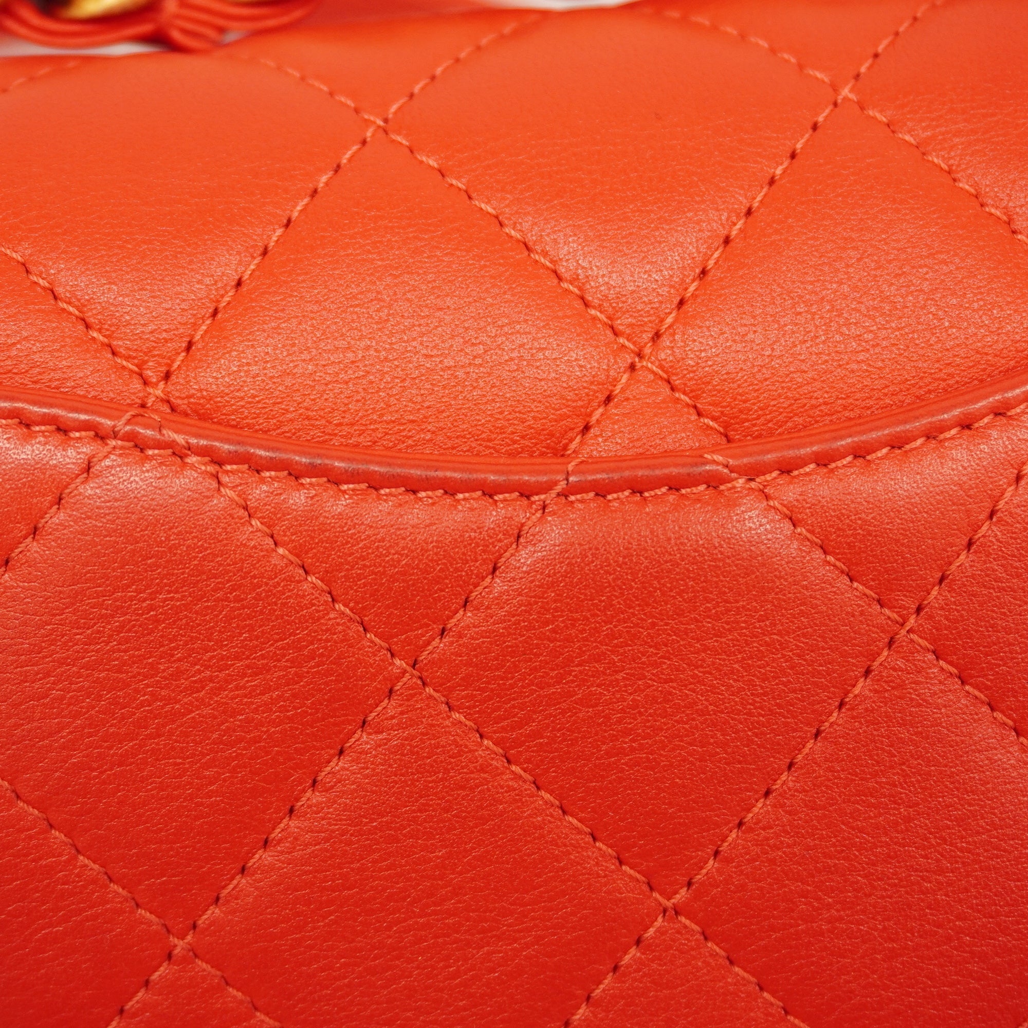 CHANELAuth  Matelasse Chain Shoulder Women's Leather Shoulder Bag Red Color