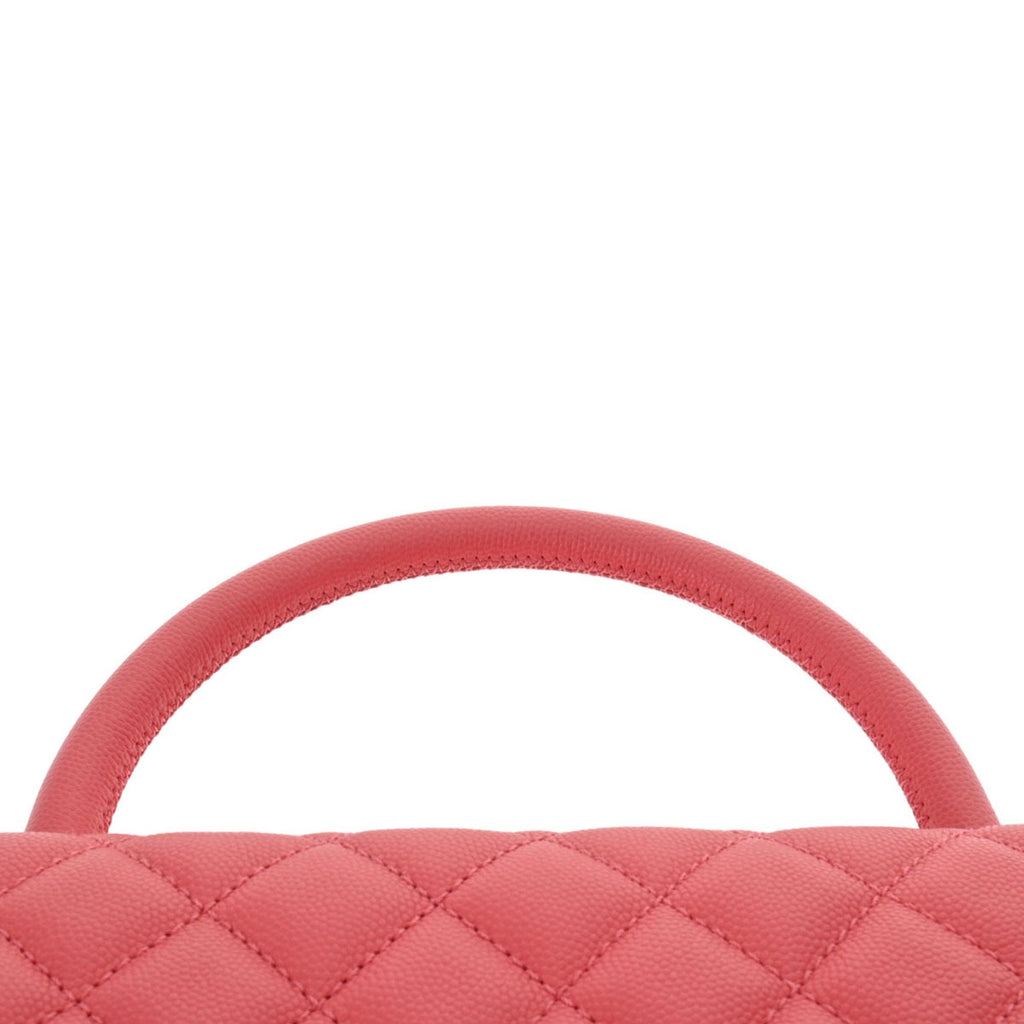 CHANEL Matelasse Coco Handle 28 Pink A92991 Ladies Caviar Skin Bag