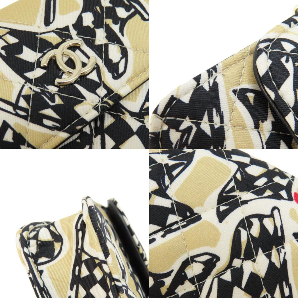 CHANEL Chain Shoulder Coco Mark Bag Cotton Women's