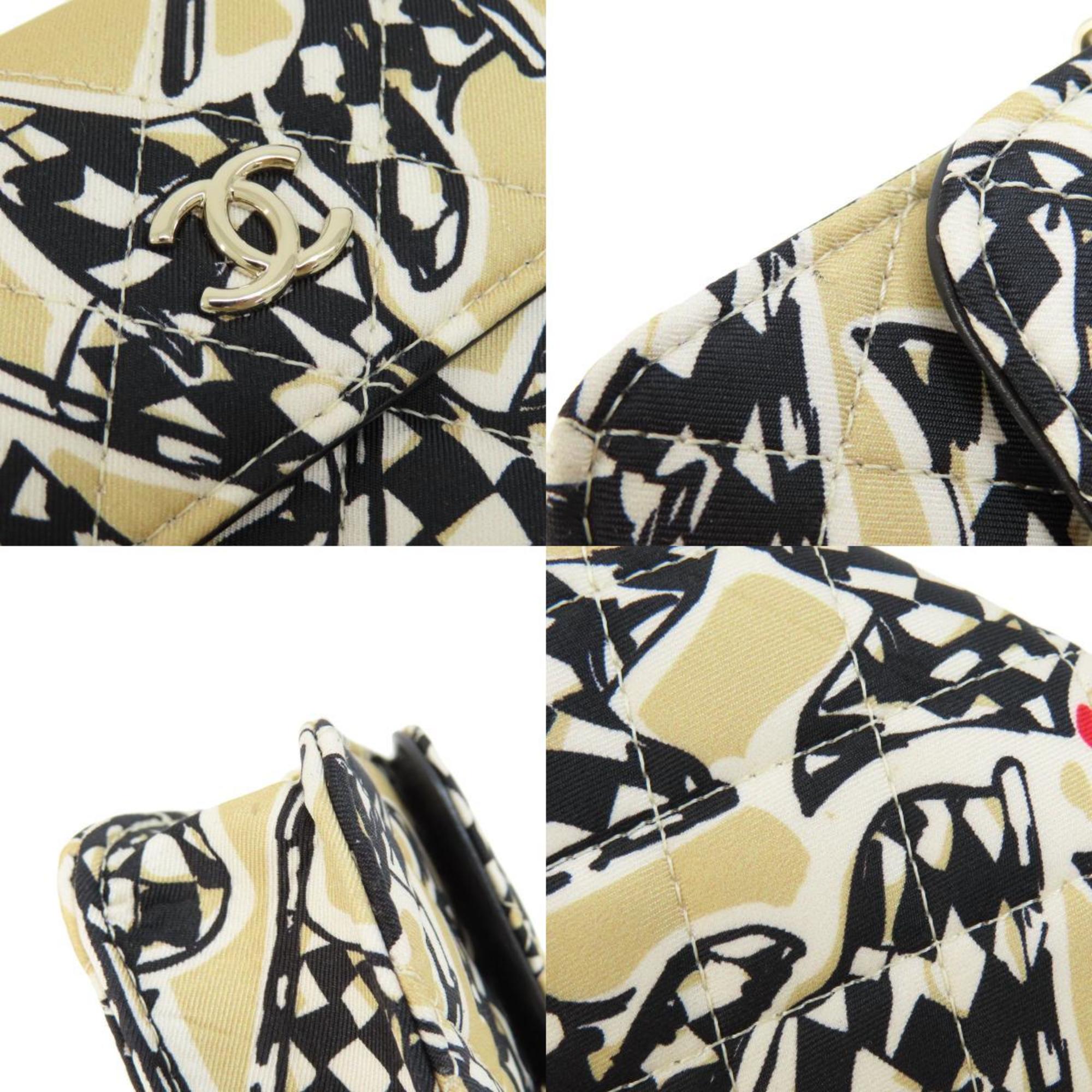 CHANEL Chain Shoulder Coco Mark Bag Cotton Women's