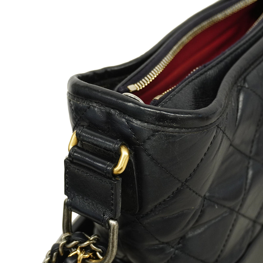 Chanel Gabriel Gabriel De Women's Leather Shoulder Bag Black