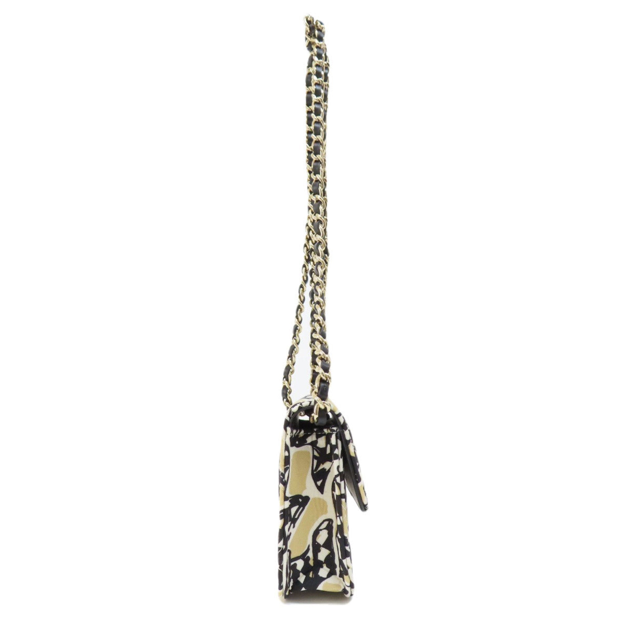 CHANEL Chain Shoulder Coco Mark Bag Cotton Women's
