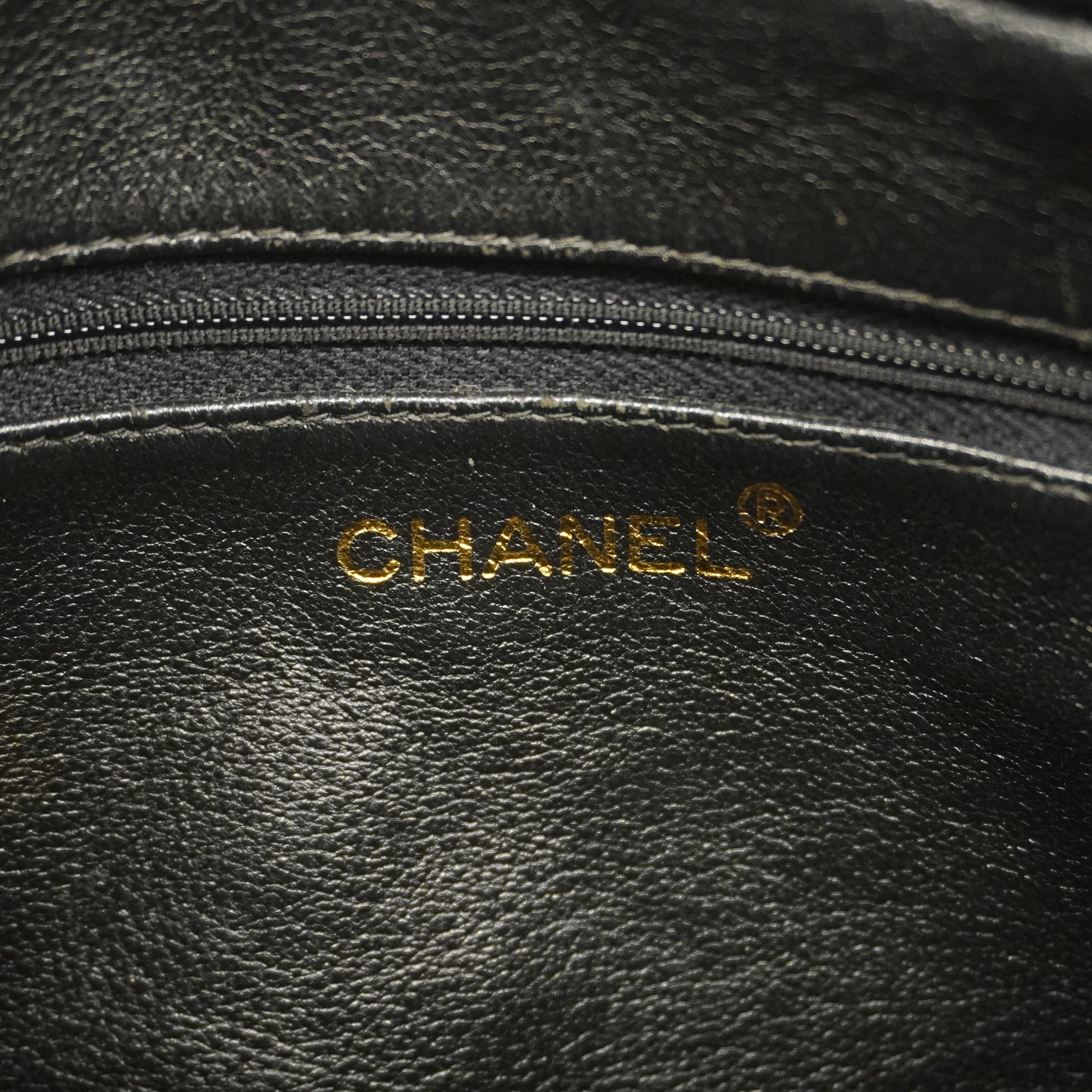 CHANELAuth  Matelasse Chain Shoulder With Fringes Leather Shoulder Bag Black