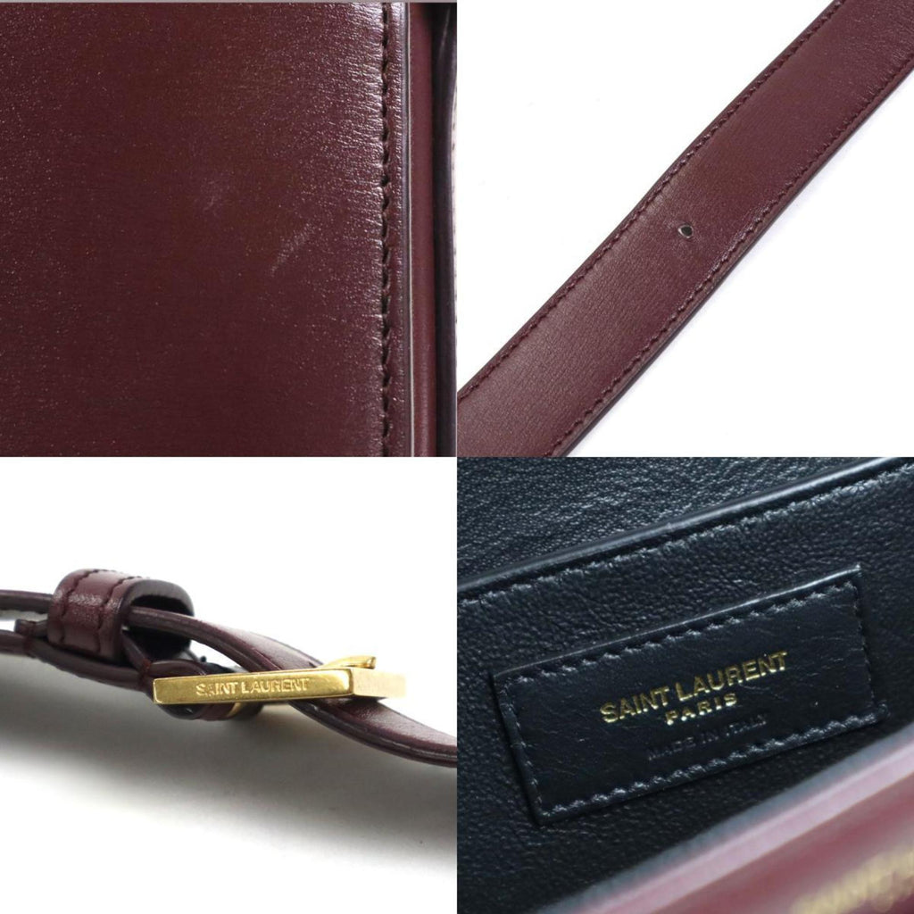 SAINT LAURENT Crossbody Shoulder Bag Leather Bordeaux Women's 568568 99533g