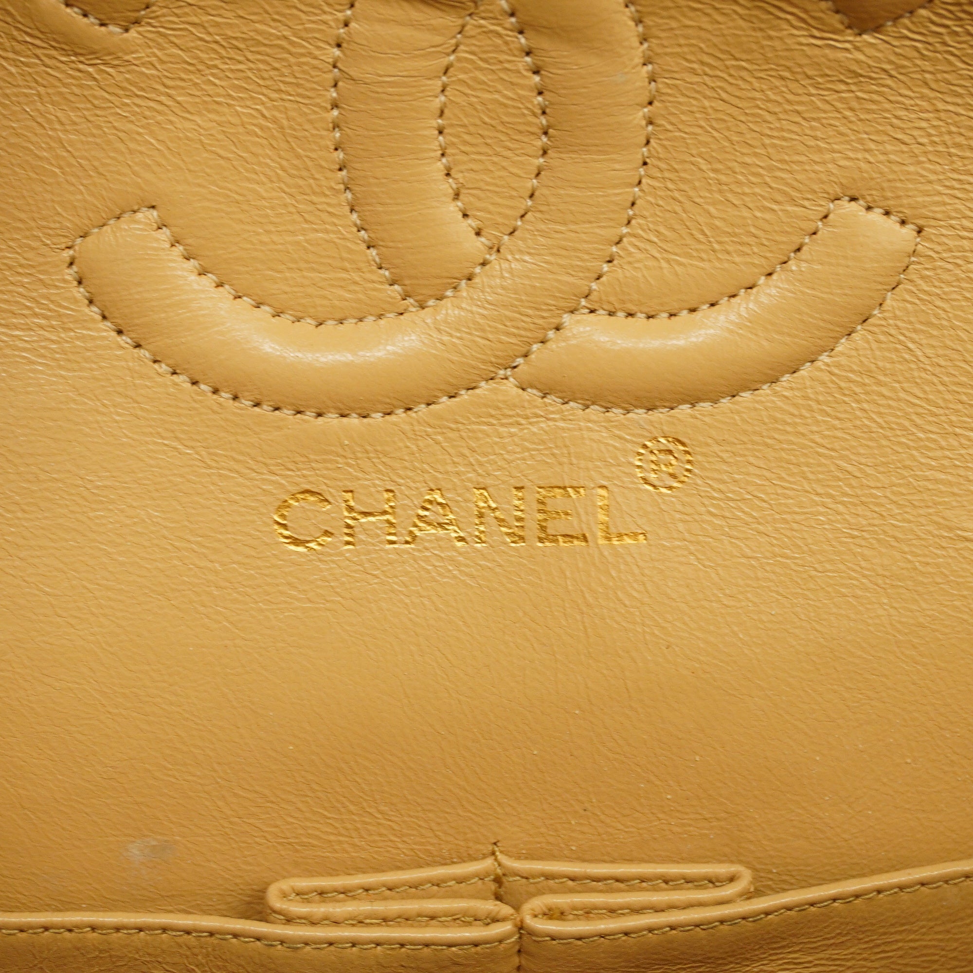 CHANEL  Matelasse W Flap W Chain Women's Leather Shoulder Bag Beige