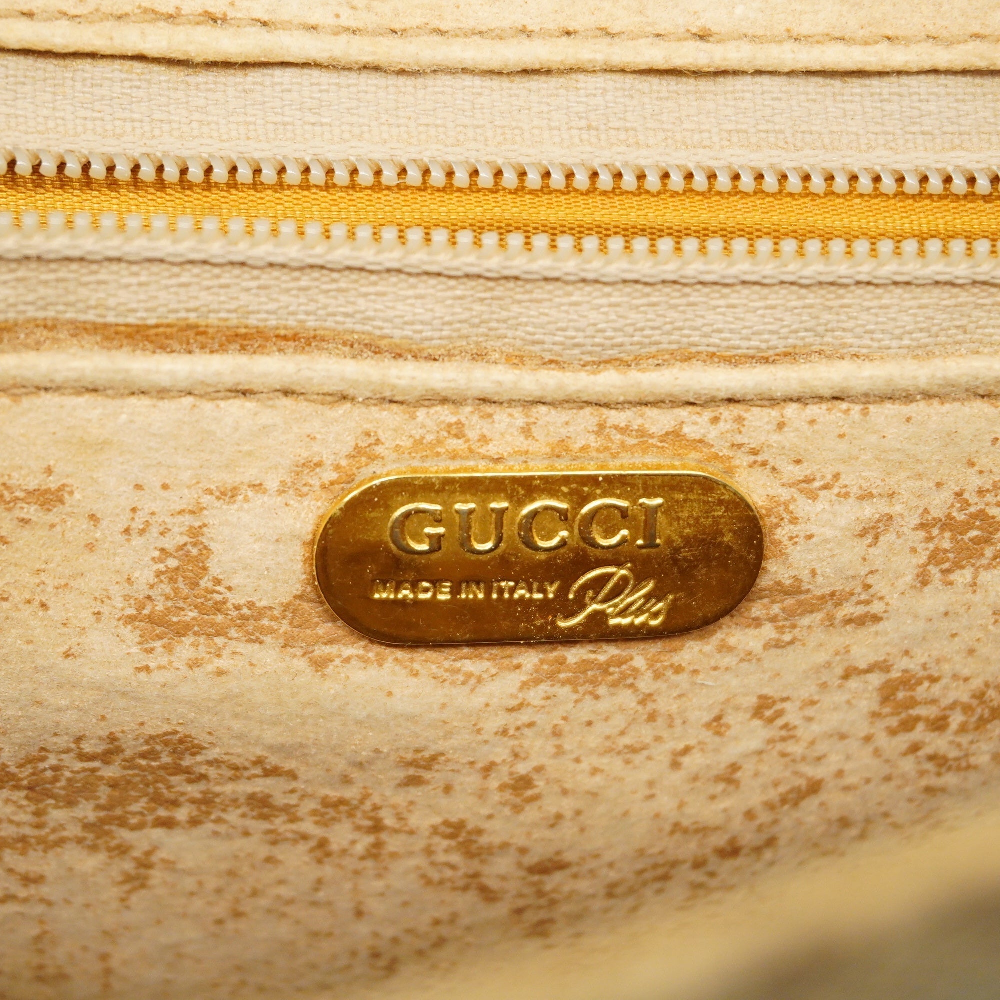 GUCCI  GG Plus 122754 PVC Shoulder Bag Beige,Brown