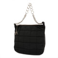 CHANELAuth  Chocolate Bar Chain Shoulder Women's Nylon Shoulder Bag Black
