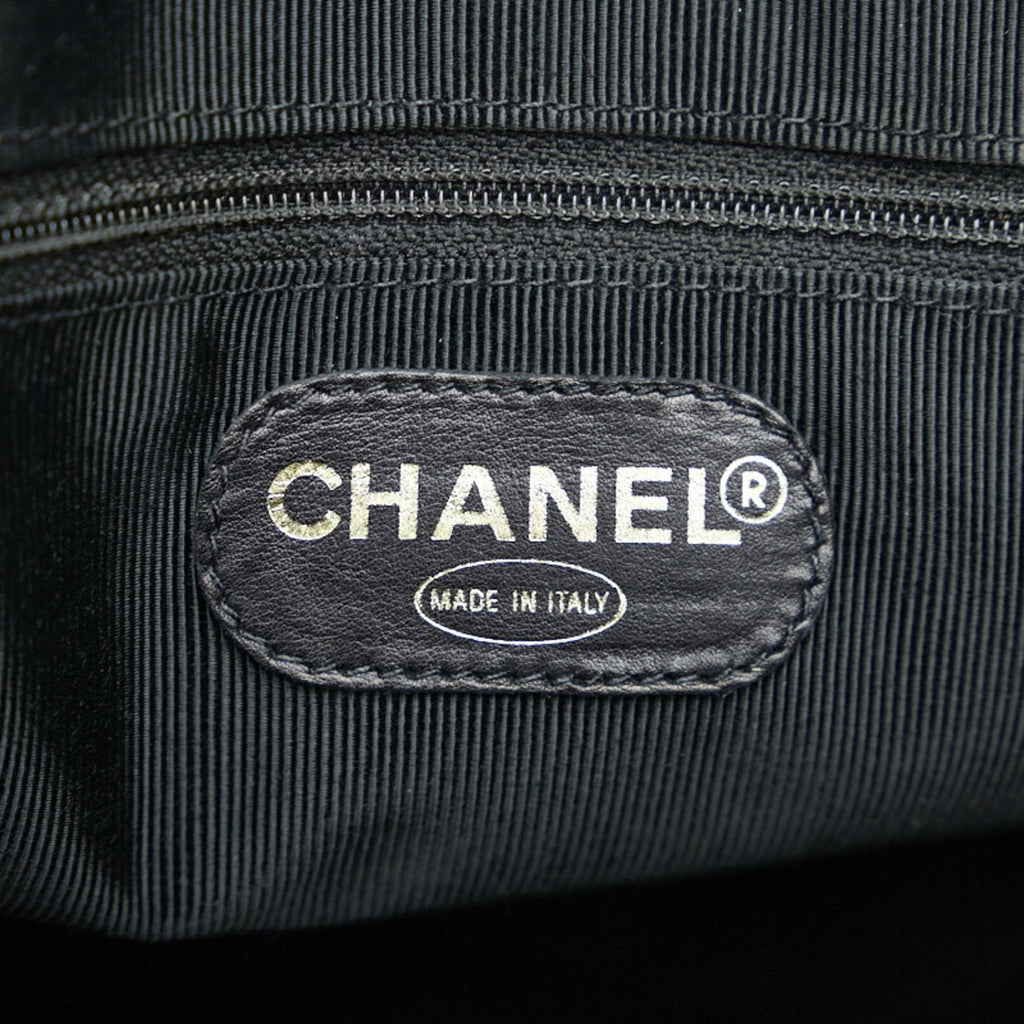 CHANEL here mark chain tote bag shoulder black caviar skin ladies