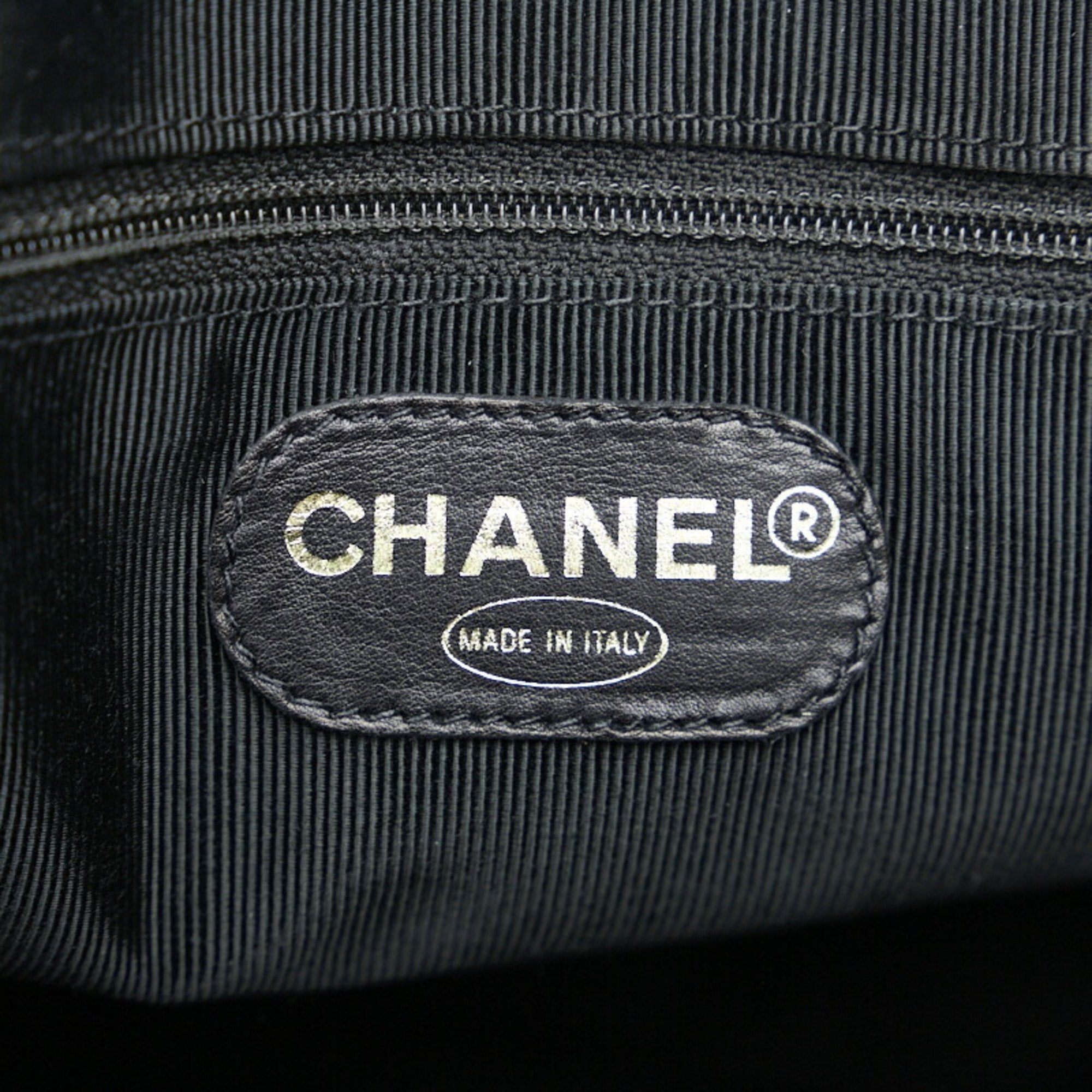 CHANEL here mark chain tote bag shoulder black caviar skin ladies