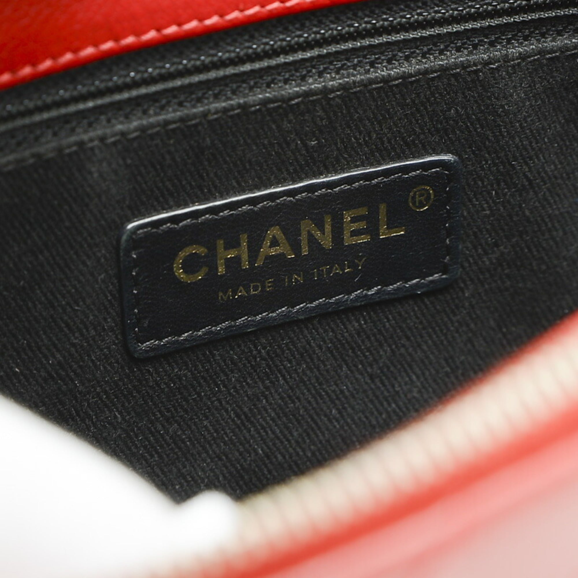 CHANEL matelasse 2-way chain bag leather red gold hardware