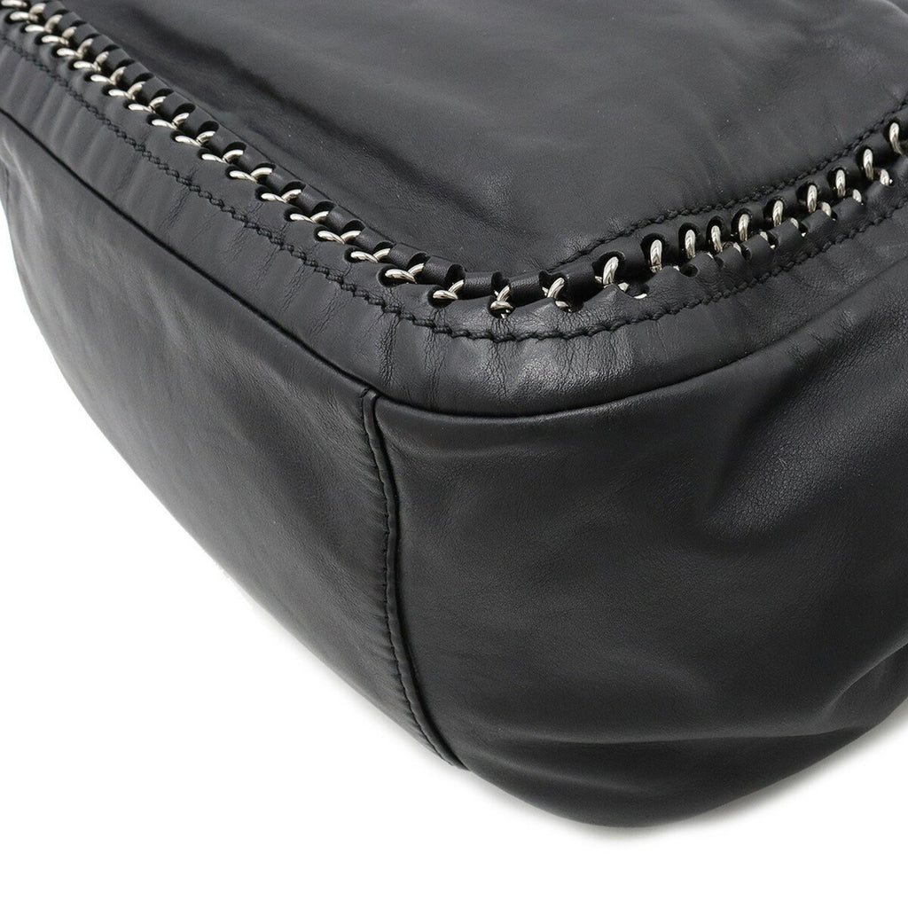 CHANEL luxury line here mark shoulder bag chain leather black