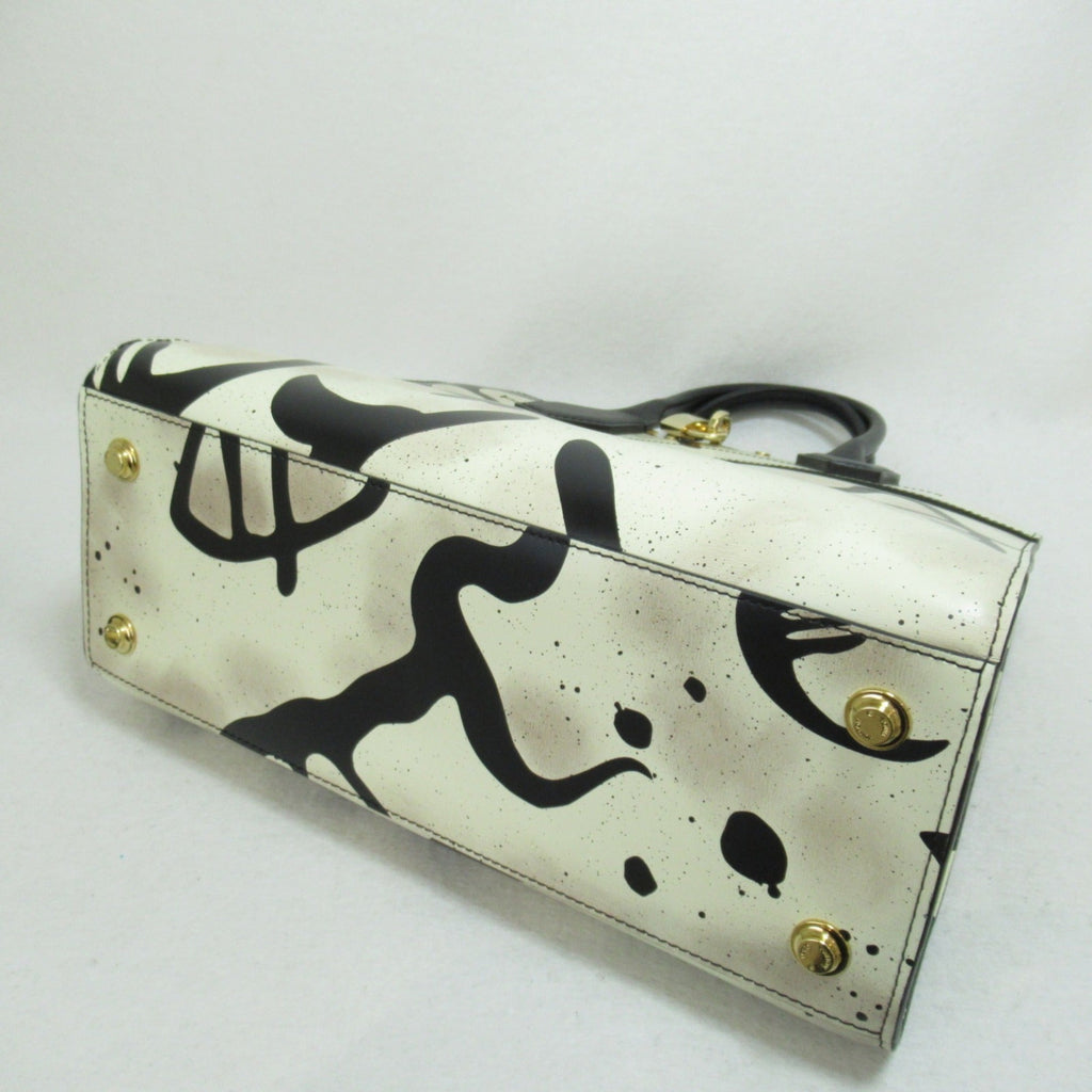 LOUIS VUITTON City Steamer MM Shoulder Bag White Black leather M53231