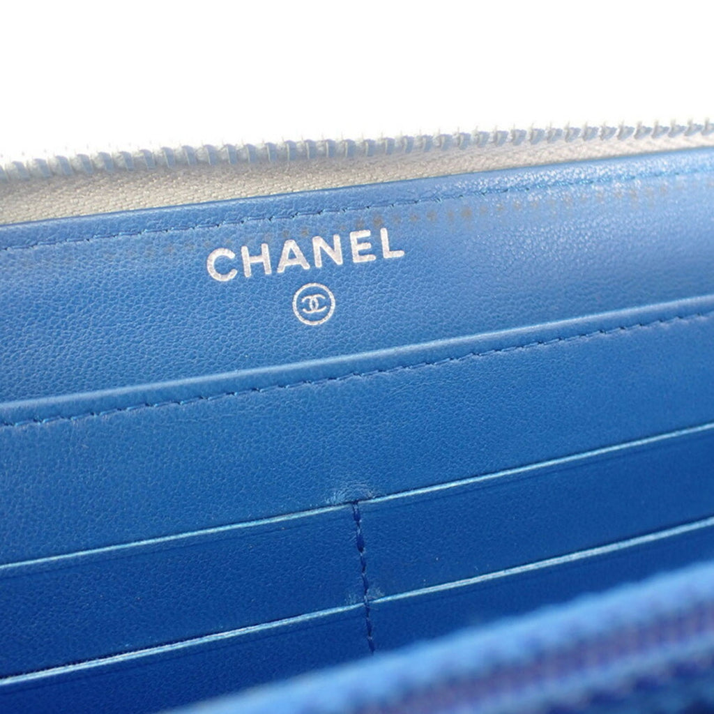 CHANEL Cambon matelasse here mark computer pattern circuit board long wallet