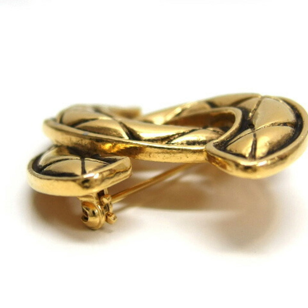 CHANEL Cocomark Matelasse Brooch Gold