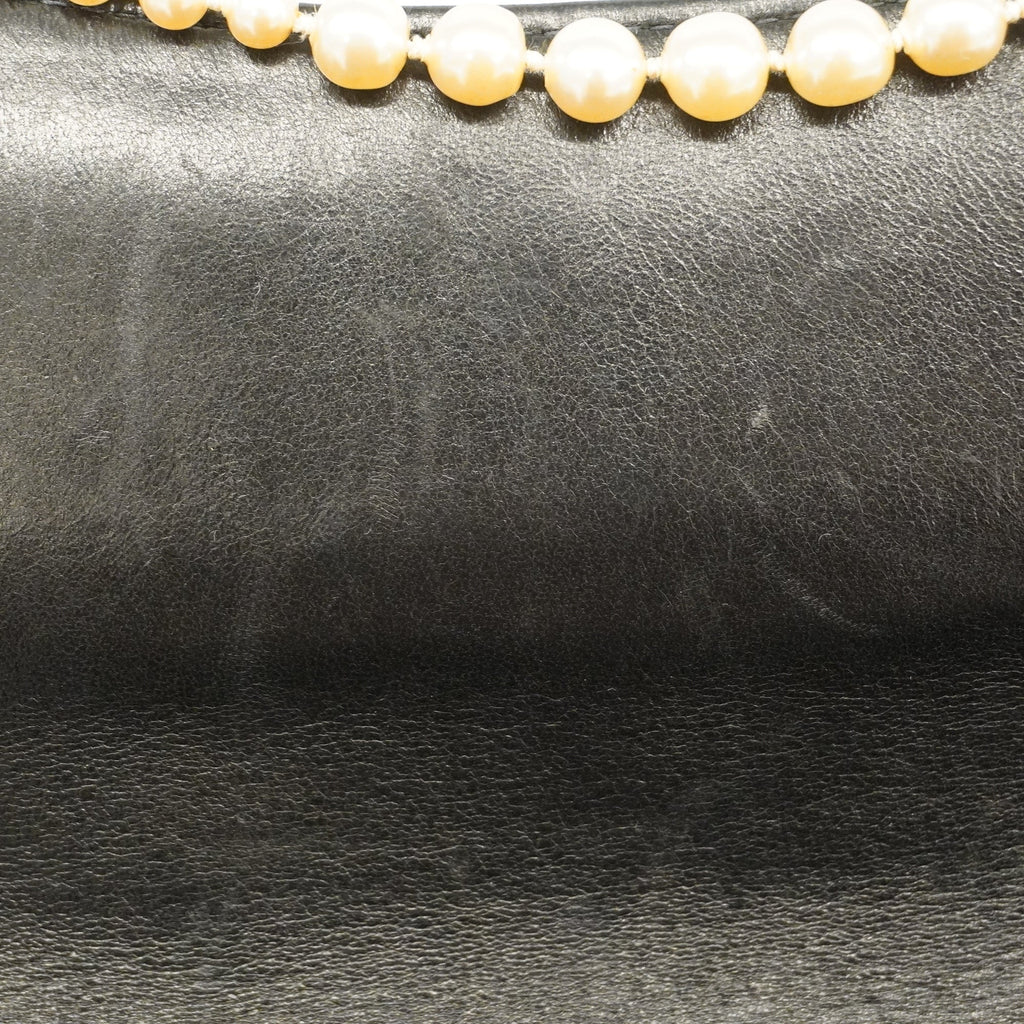 CHANEL  Chocolate Bar Single Chain Shoulder Bag Women's Leather Black