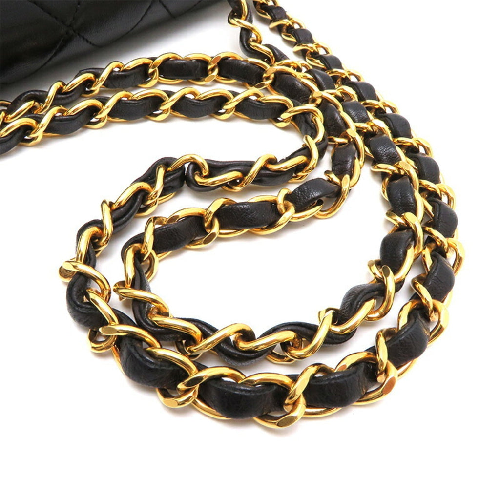 CHANEL Matelasse 25 Chain Shoulder Women's Bag Lambskin Black