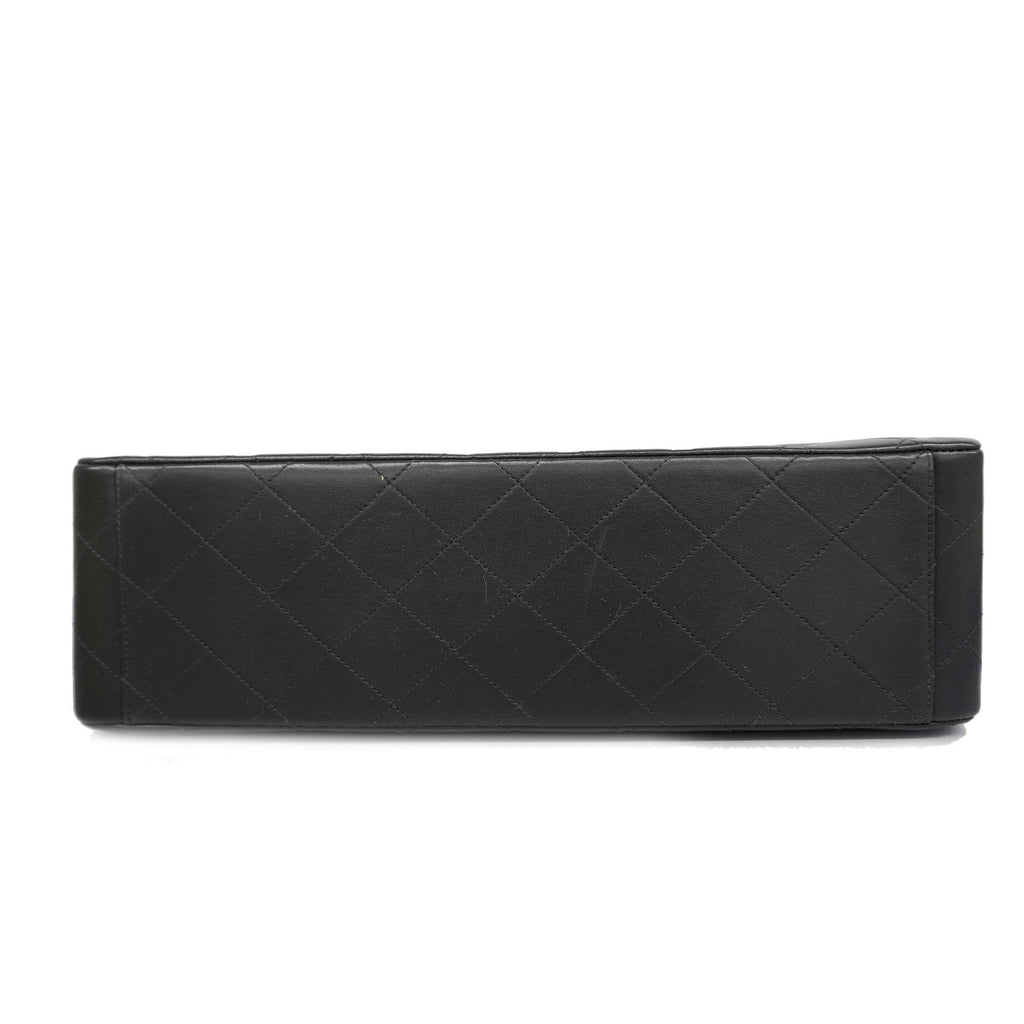 CHANEL  Big Matelasse W Chain Women's Leather Shoulder Bag Black