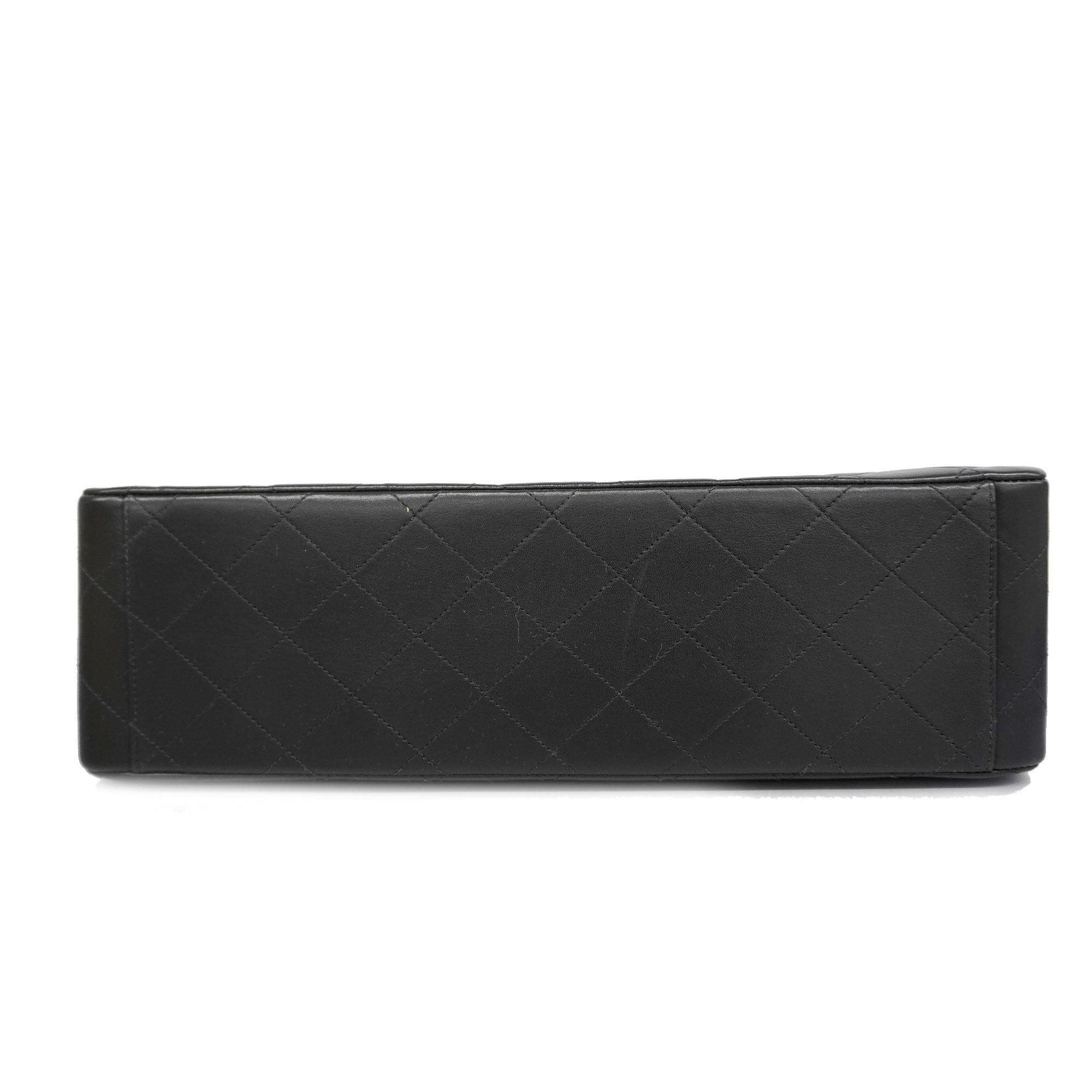 CHANEL  Big Matelasse W Chain Women's Leather Shoulder Bag Black