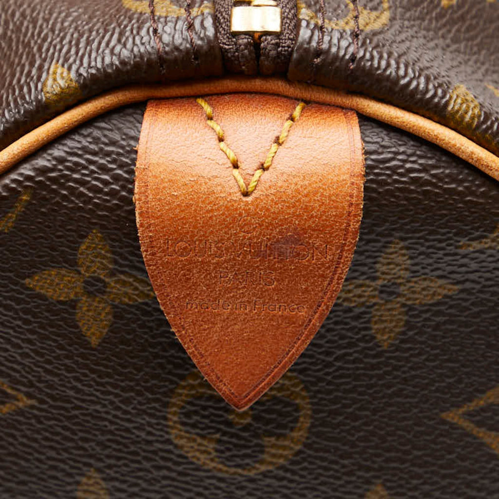 LOUIS VUITTON Monogram Speedy 35 Handbag Boston Bag M41524 Brown PVC Leather Ladies