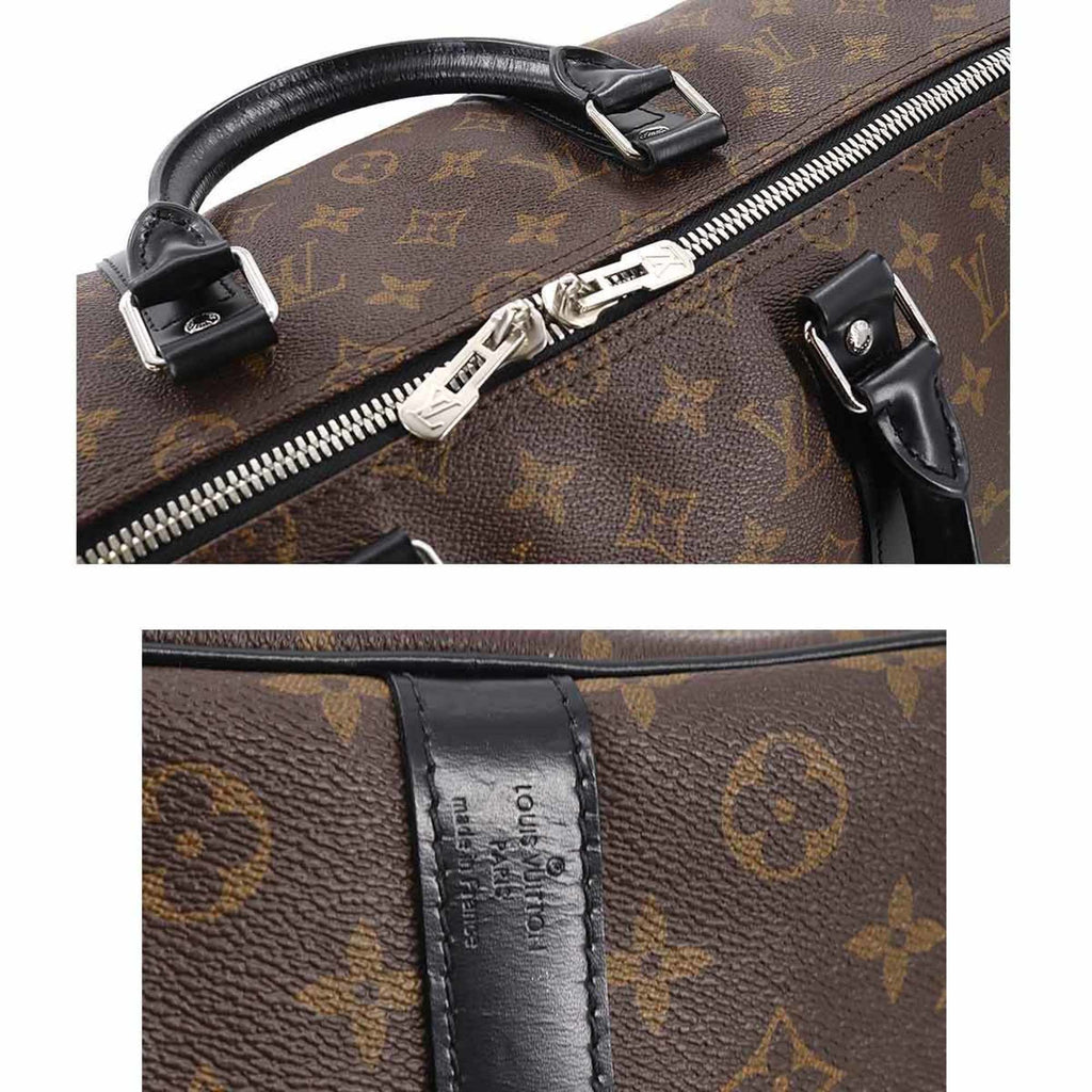 Louis Vuitton Monogram Macassar Keepall Bandouliere 50 2way Boston Shoulder Bag Brown Black