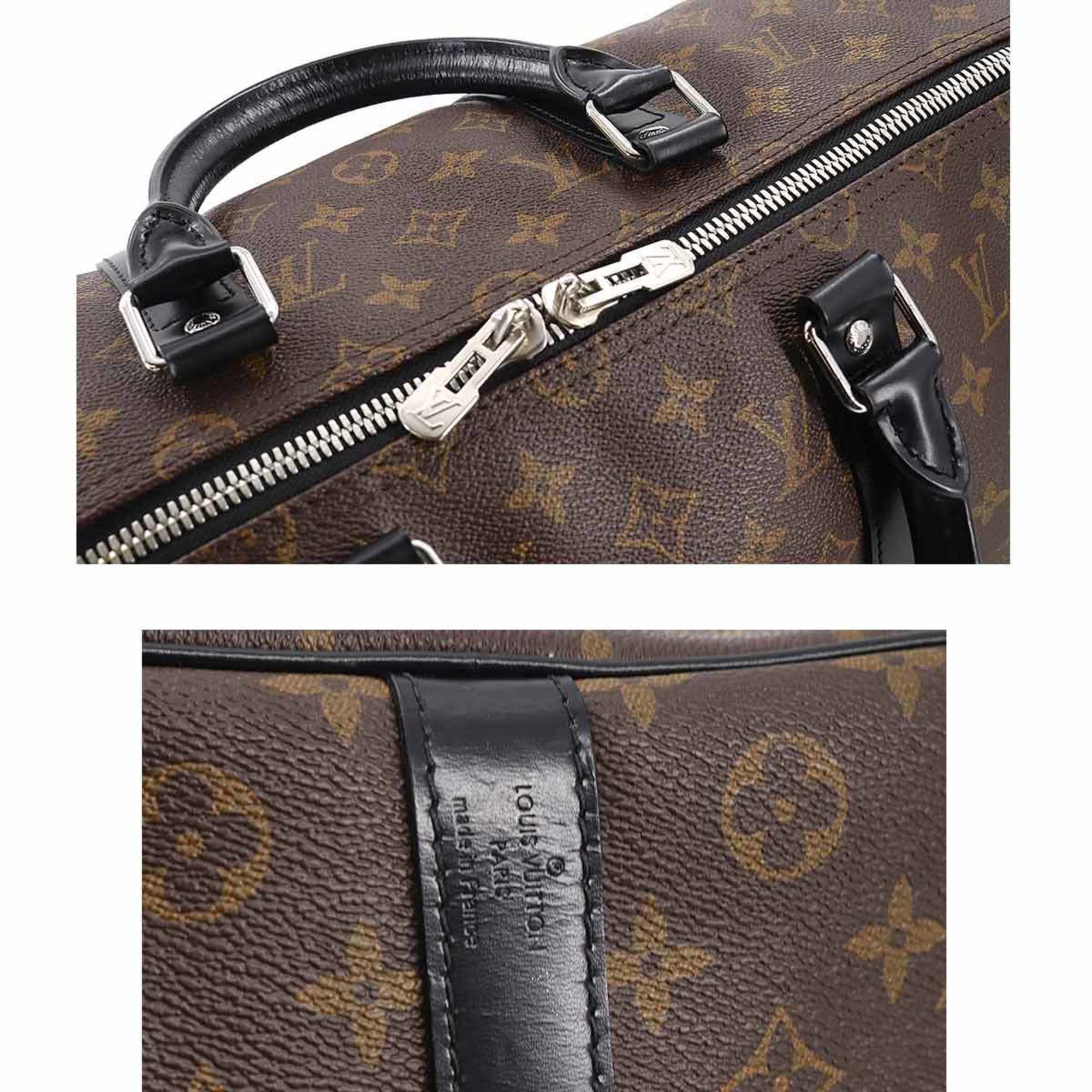 Louis Vuitton Monogram Macassar Keepall Bandouliere 50 2way Boston Shoulder Bag Brown Black