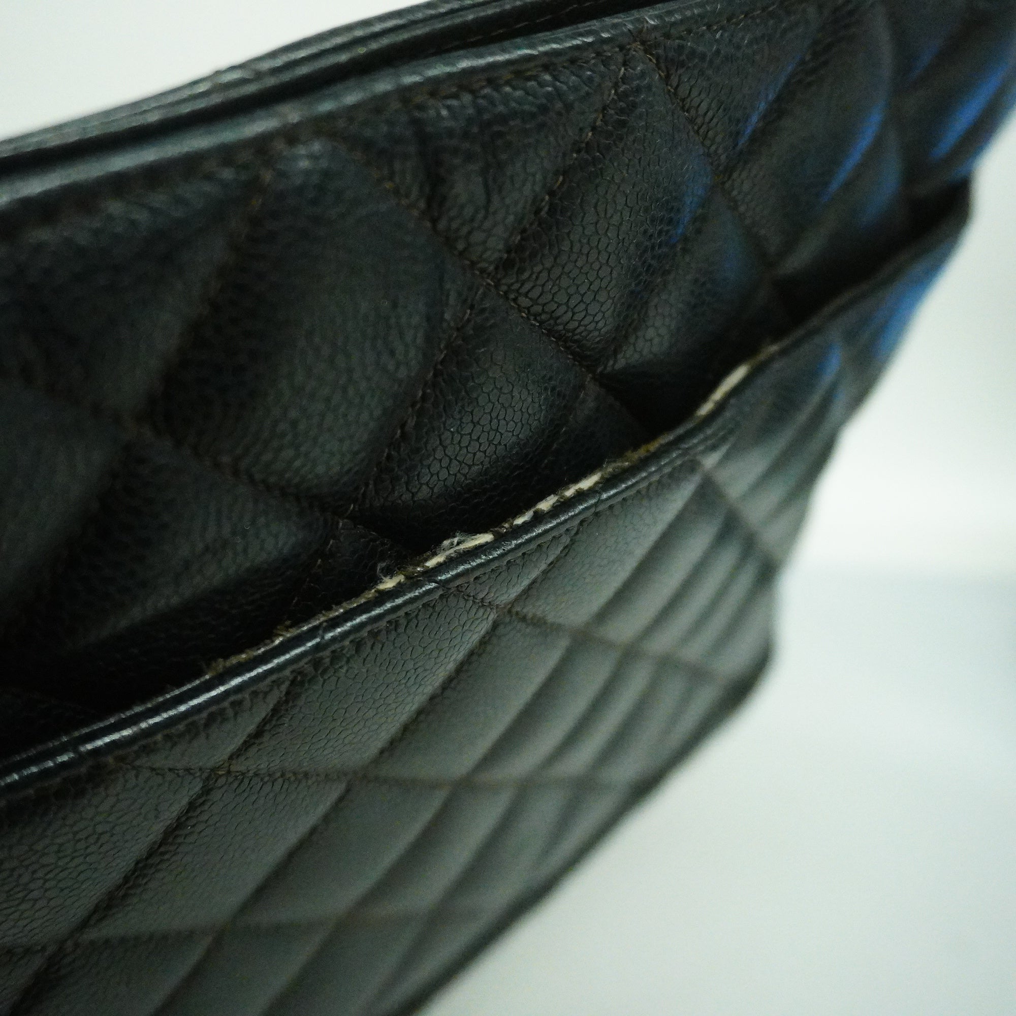 CHANELAuth  Reprint Tote Women's Caviar Leather Tote Bag Black