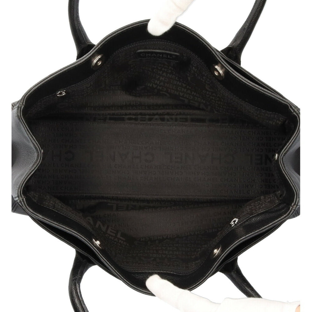 CHANEL executive tote bag calf black ladies
