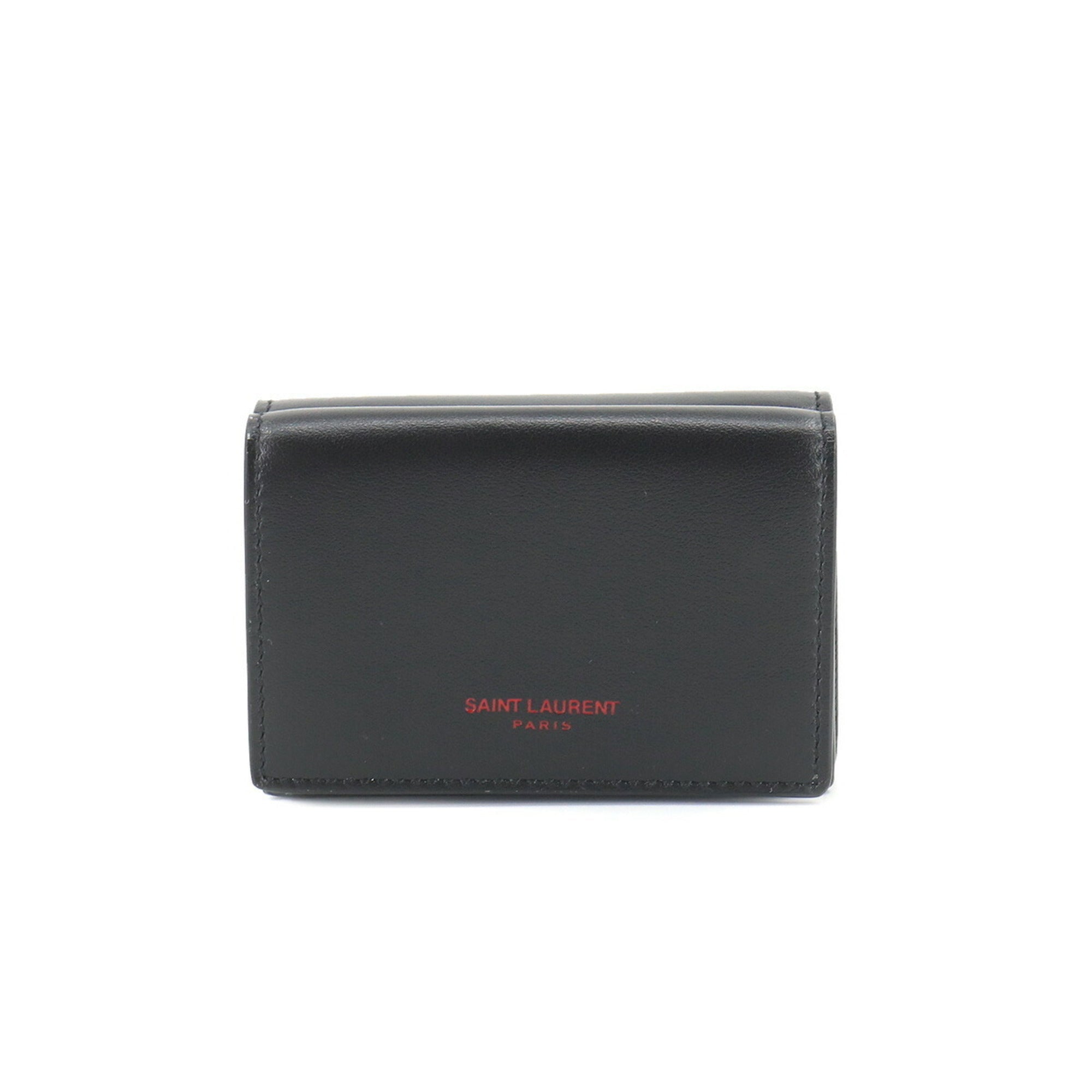 YVES SAINT LAURENT Saint Laurent Paris SAINT LAURENT PARIS Tiny Wallet Trifold Leather Black 459784 Compact