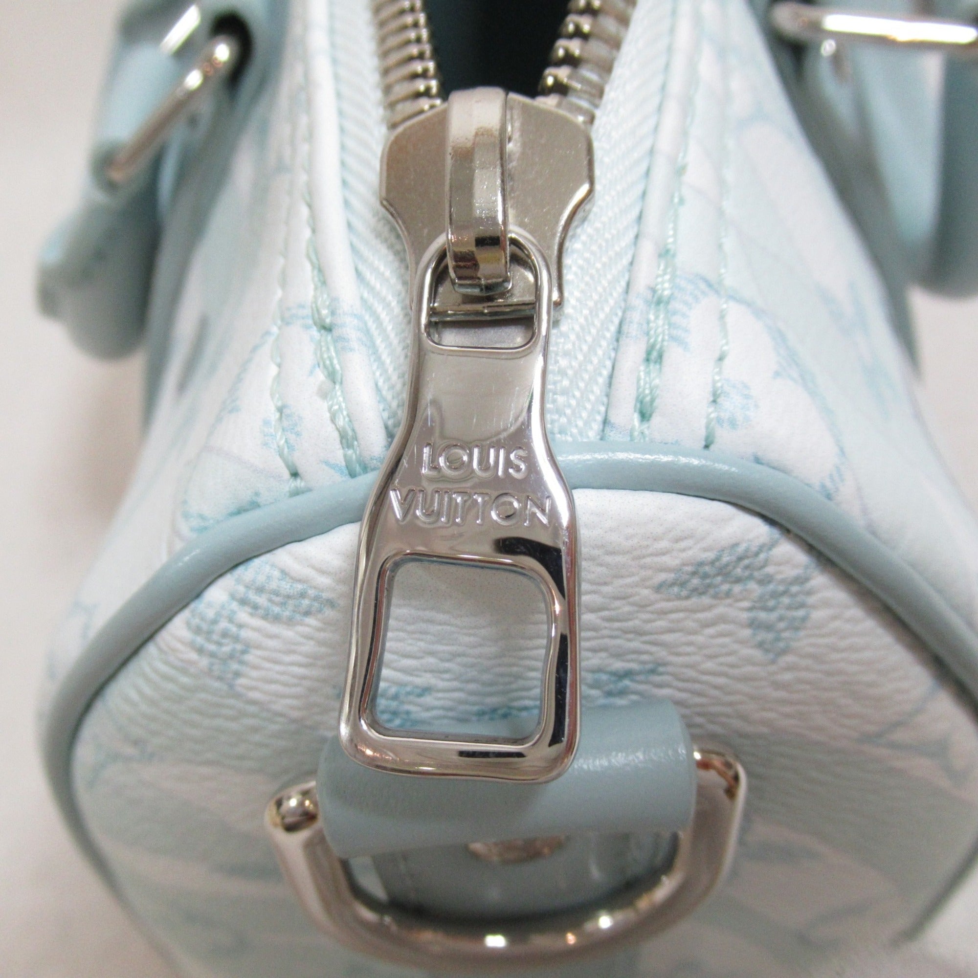 LOUIS VUITTON Aqua Garden Keepall Bandouliere Boston Bag Blue blue crystal Monogram Aqua Garden leather M22527