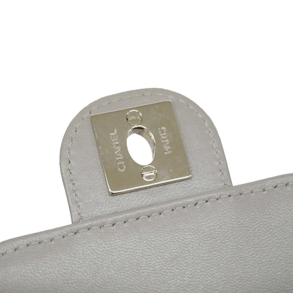 CHANEL[3bd5059]   Shoulder Bag Matelasse Chain Shoulder Lambskin Gray Silver metal