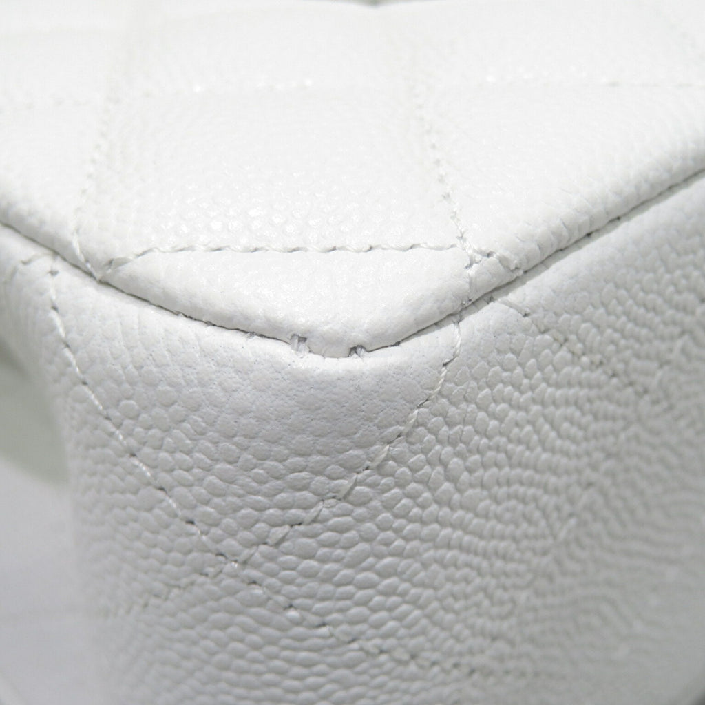 CHANEL Classic Flap Bag Shoulder White SG Hardware Caviar Skin Women's Men's