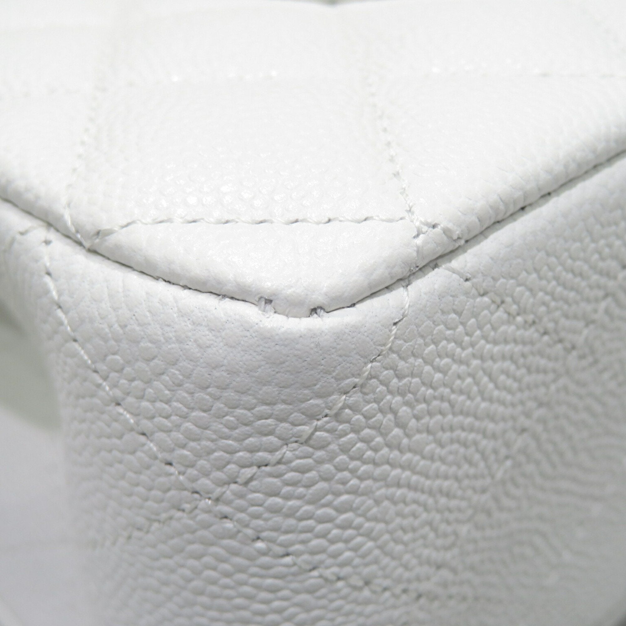 CHANEL Classic Flap Bag Shoulder White SG Hardware Caviar Skin Women's Men's