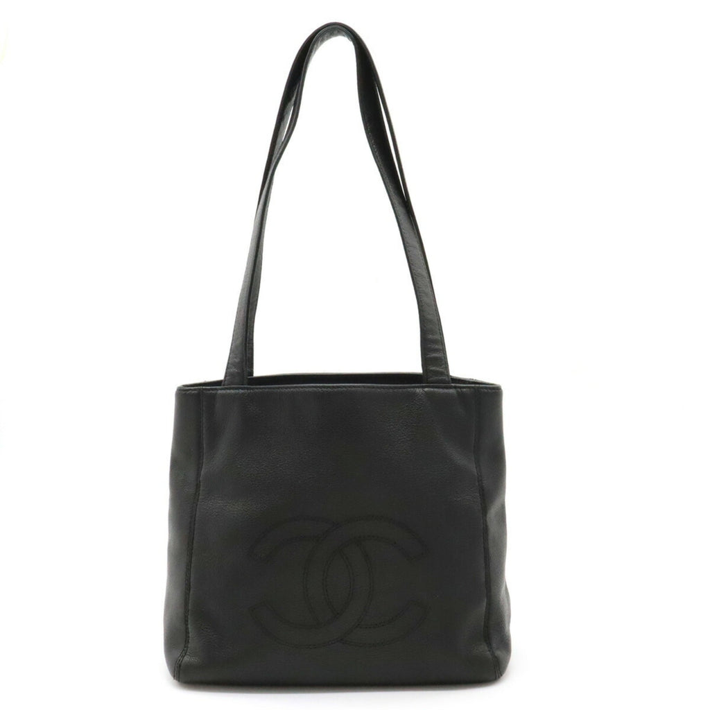 CHANEL Cocomark Tote Bag Shoulder Leather Black