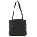 CHANEL Cocomark Tote Bag Shoulder Leather Black