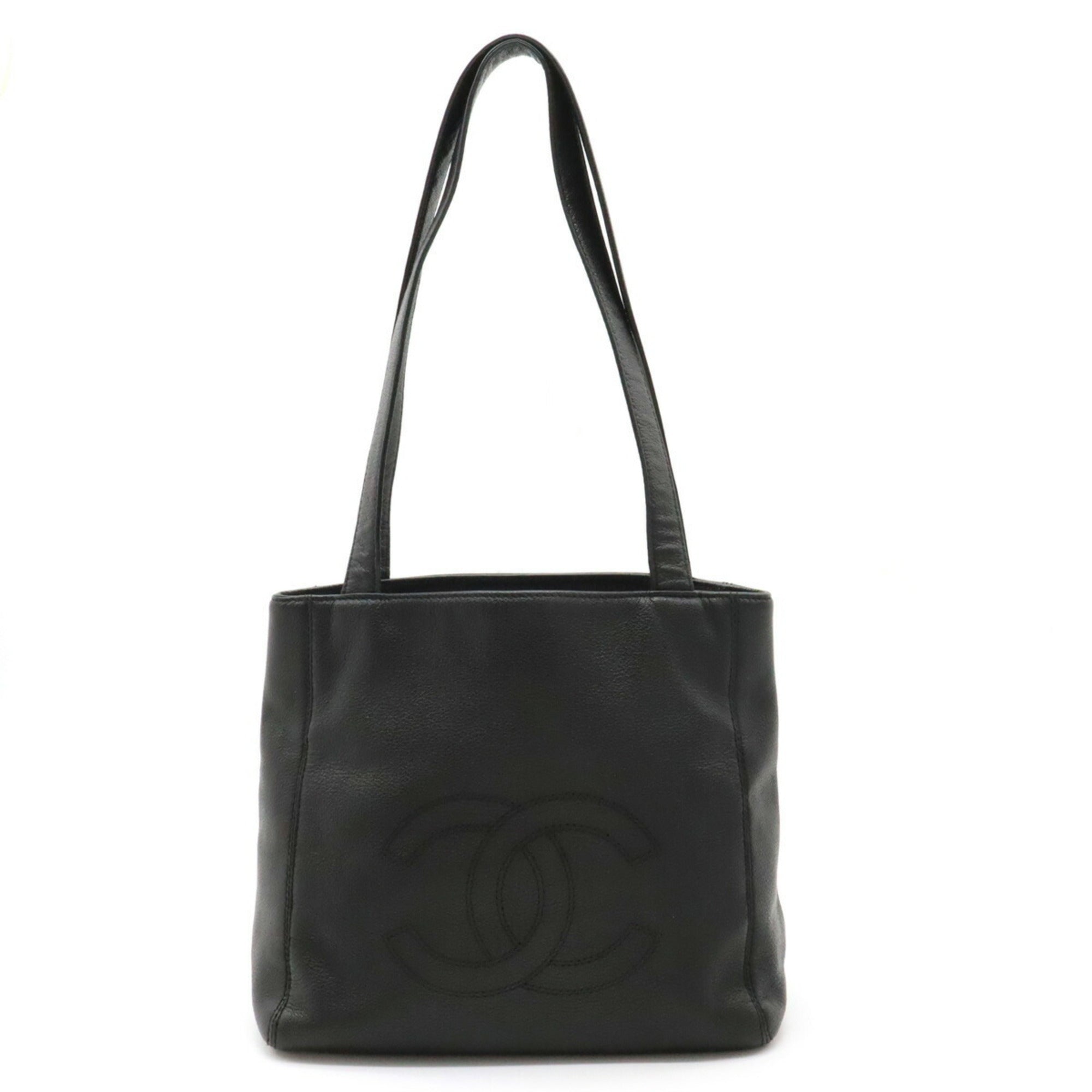CHANEL Cocomark Tote Bag Shoulder Leather Black
