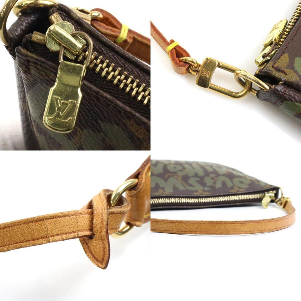 LOUIS VUITTON Handbag Accessory Pouch Monogram Graffiti Pochette Canvas Brown/Khaki Ladies M45484